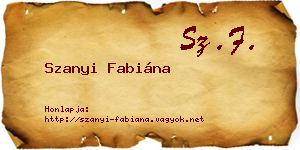 Szanyi Fabiána névjegykártya